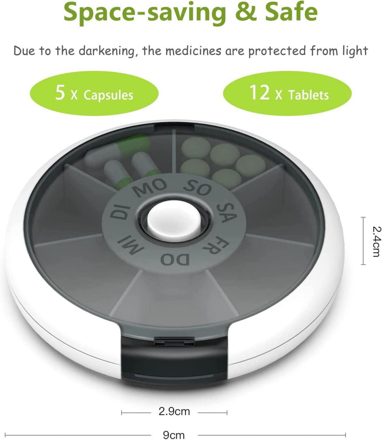 Kafeiya Pillendose 7 Tage Tragbar Leicht Klein Schwarz