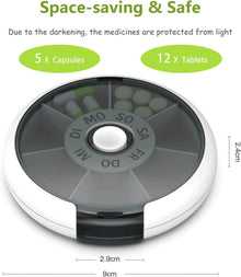 Kafeiya Pillendose 7 Tage Tragbar Leicht Klein Schwarz