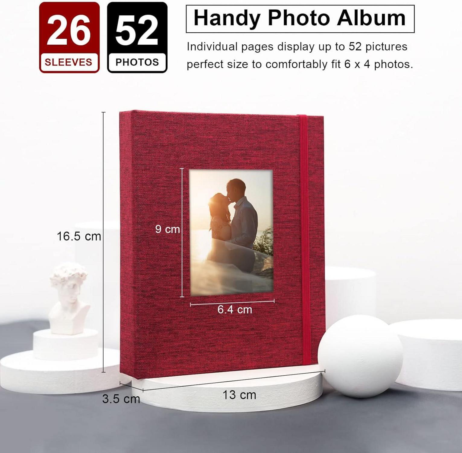 Vienrose Fotoalben Klein 10x15 Leinen Cover 2er Pack Einsteckalbum 26 Seiten 52 Fotos