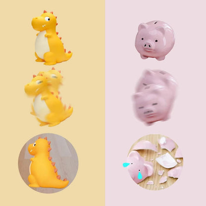 Dinosaurier Spardose Kinder Gelb PVC