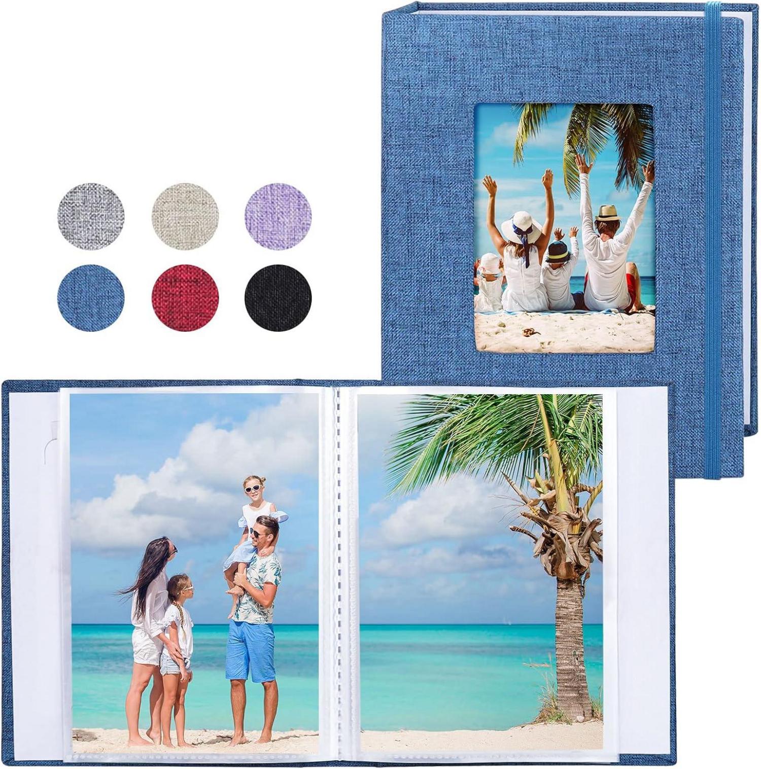 Fotoalbum Klein 10x15 Fotos Leinen Cover 2er Pack Frontfenster