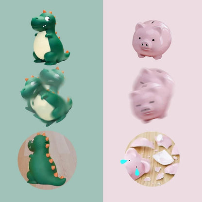 Dino Spardose für Kinder Grün PVC Sicher