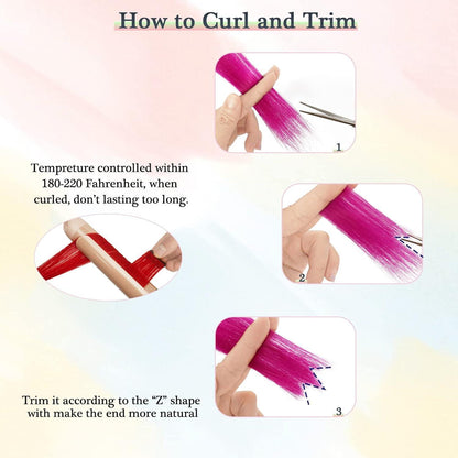 Farbige Haarverlängerungen 21 Zoll – 12 Stück Rosa Clip-Ins