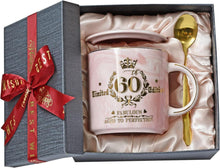 Geschenk 60. Geburtstag Frau 400ml Rosa Marmor Kaffeetasse