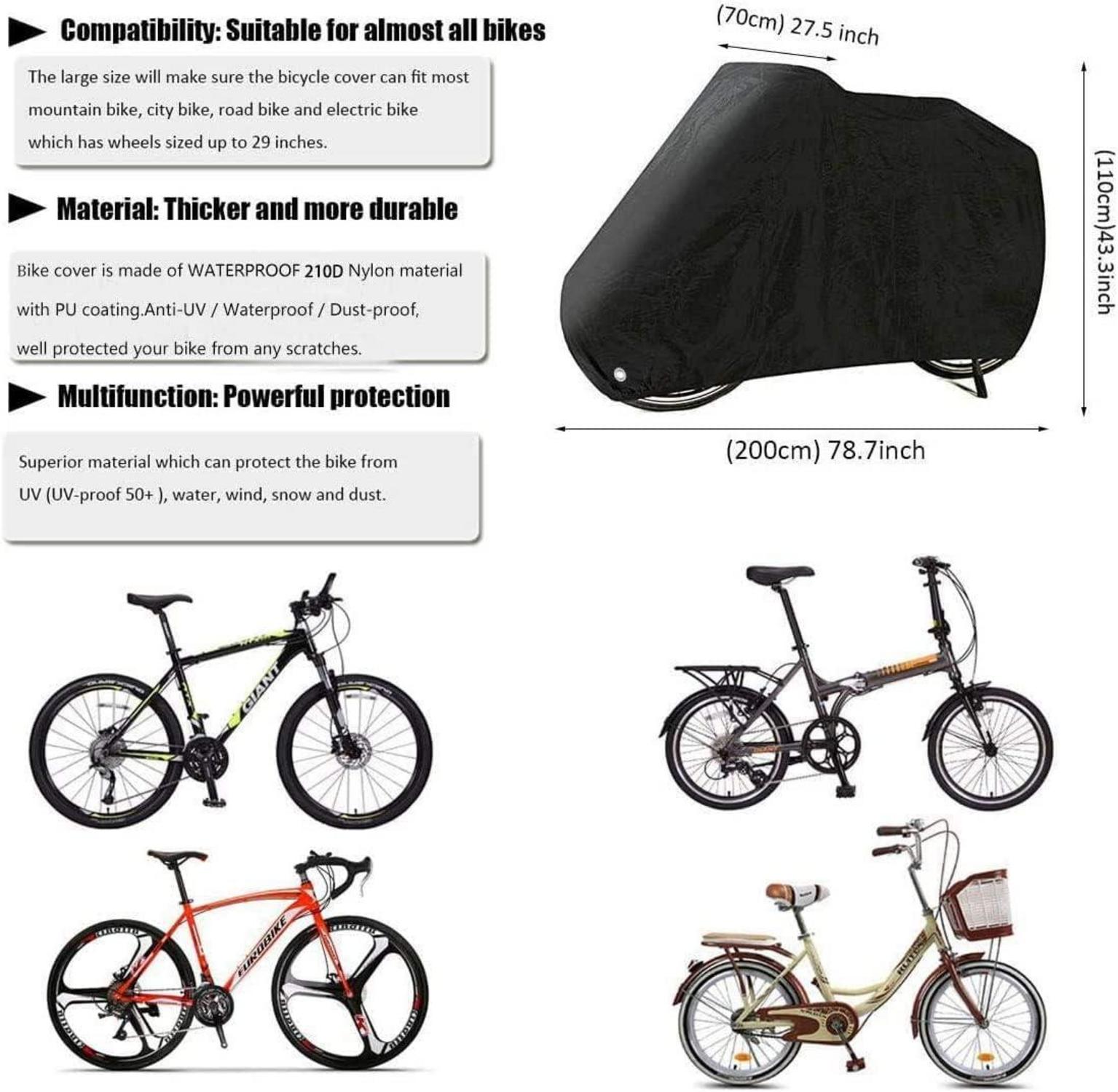 Fahrradgarage Abdeckung Wasserdicht Nylon Hochwertig 200x110x70 cm Schutzhülle