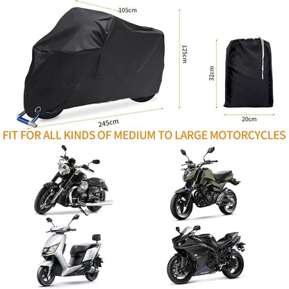 Motorrad Abdeckplane Wasserdicht 245x105x125cm – Winterfest & Sicher
