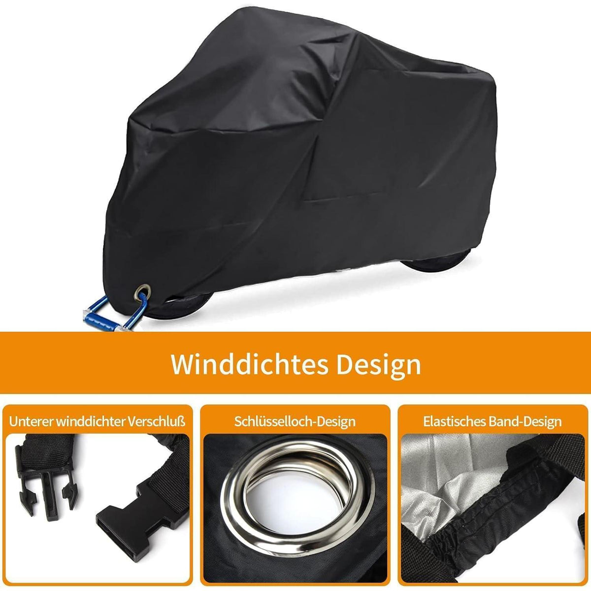 Motorrad Abdeckplane Wasserdicht 245x105x125cm – Winterfest & Sicher