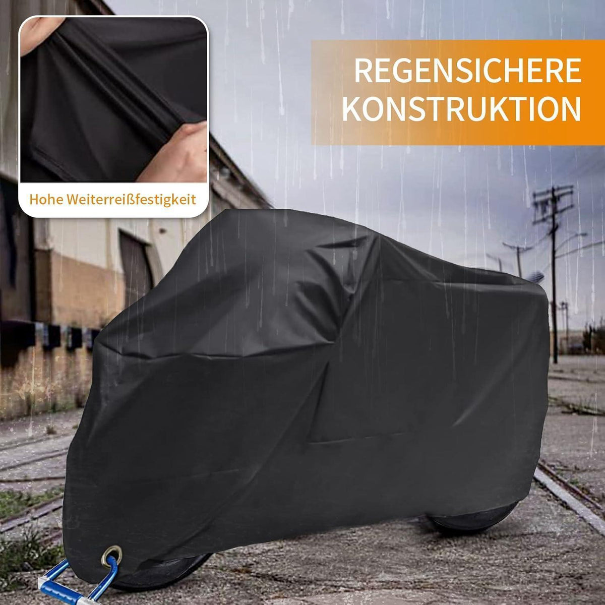 Motorrad Abdeckplane Wasserdicht 245x105x125cm – Winterfest & Sicher