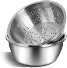 Edelstahl Multifunktional Metallschüssel Rührschüssel 24CM+Sieb