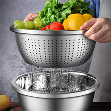 Edelstahl Rührschüssel Multifunktional 24CM Sieb Silber