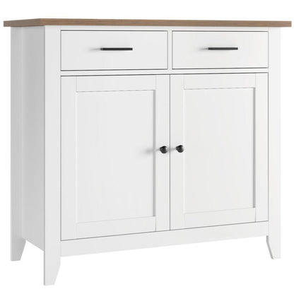 Küchenschrank mit Arbeitsplatte & Schubladen – Weißes Sideboard im Landhausstil