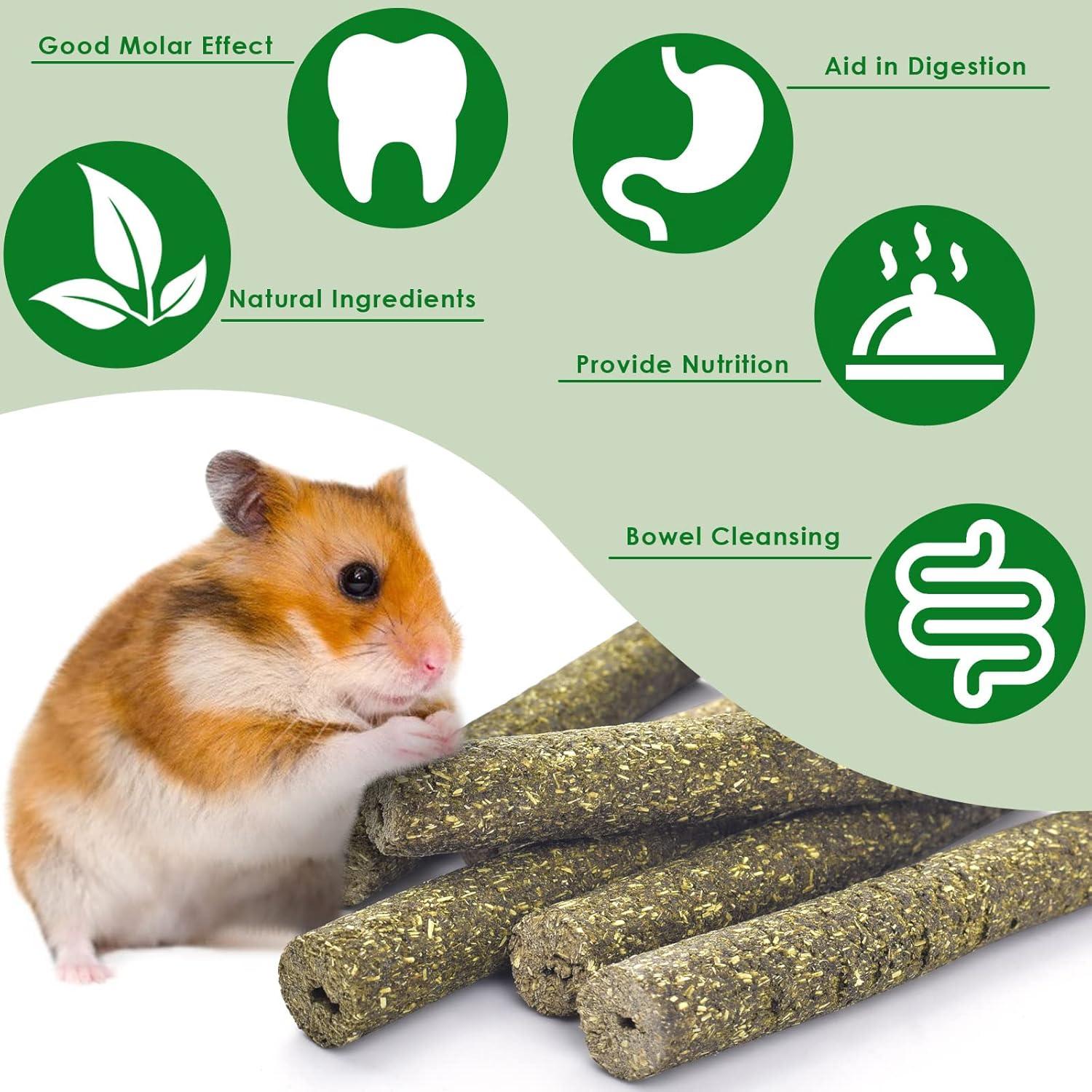 Timothy Heu Sticks 38 Stück für Kleintiere Kauspielzeug Leckerli Hamster Kaninchen Chinchilla