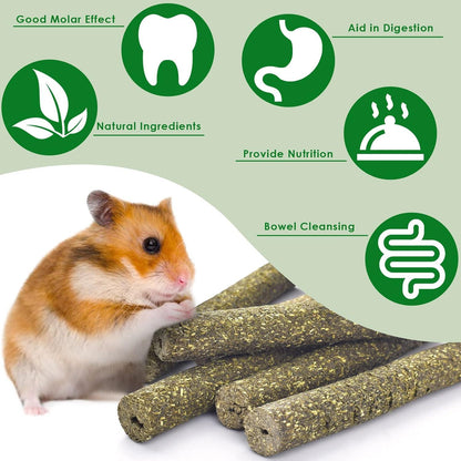 Timothy Heu Sticks 38 Stück für Kleintiere Kauspielzeug Leckerli Hamster Kaninchen Chinchilla