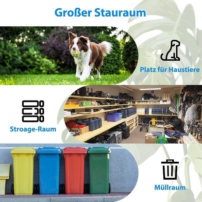 Gerätehaus 8x6ft Metall mit Fundamentrahmen & Satteldach