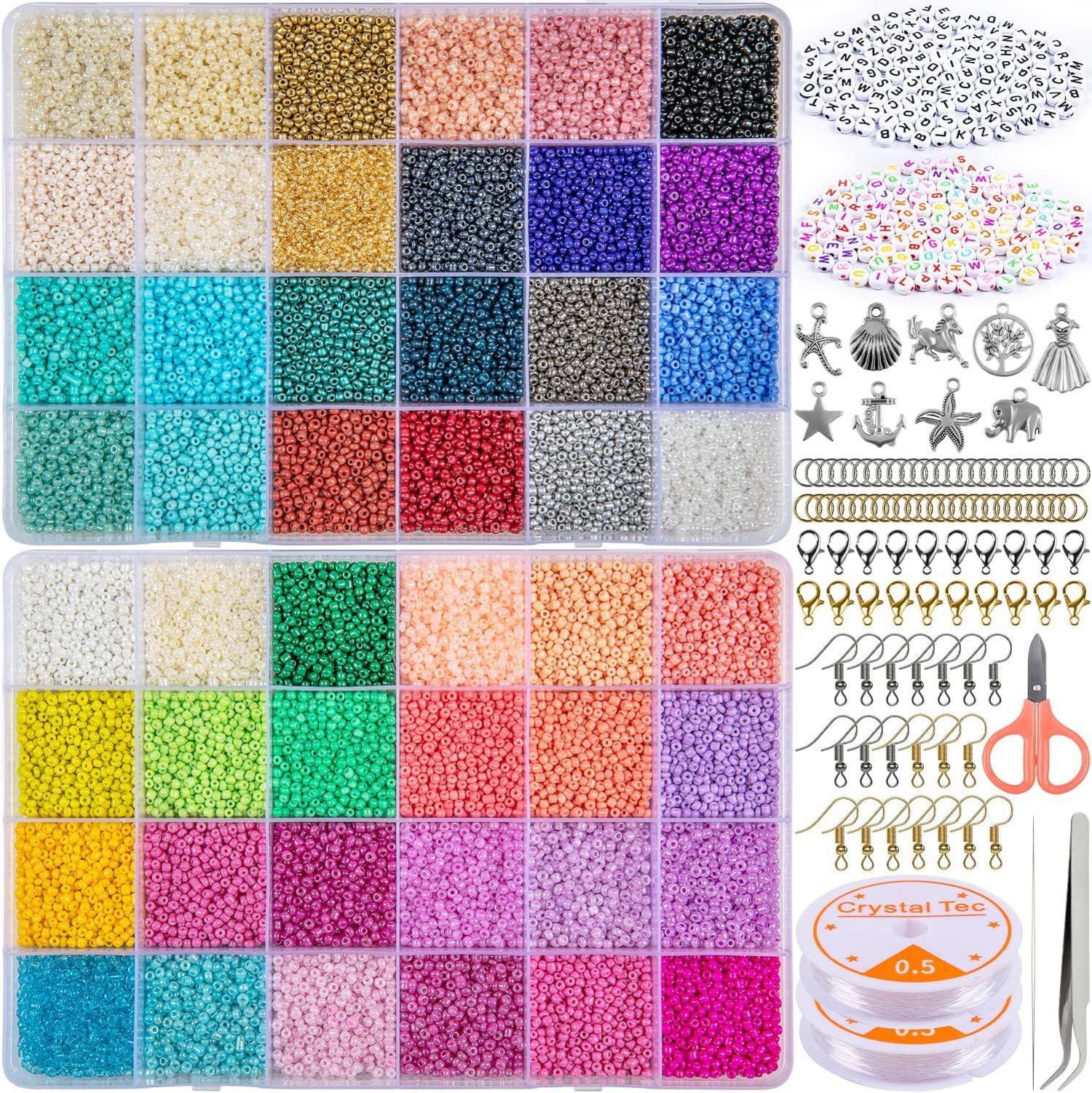 Perlen Set mit 35000 Stück in 48 Farben für DIY-Schmuck