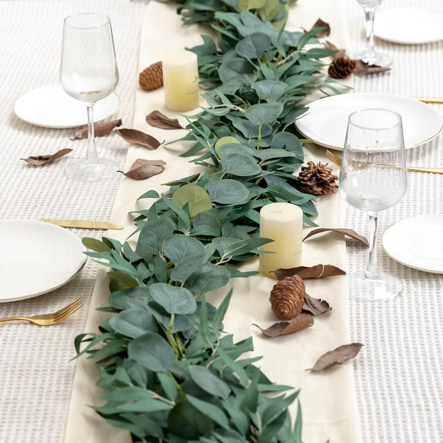 Künstliche Eukalyptus Weidenblatt Girlande Hochzeit Party Deko