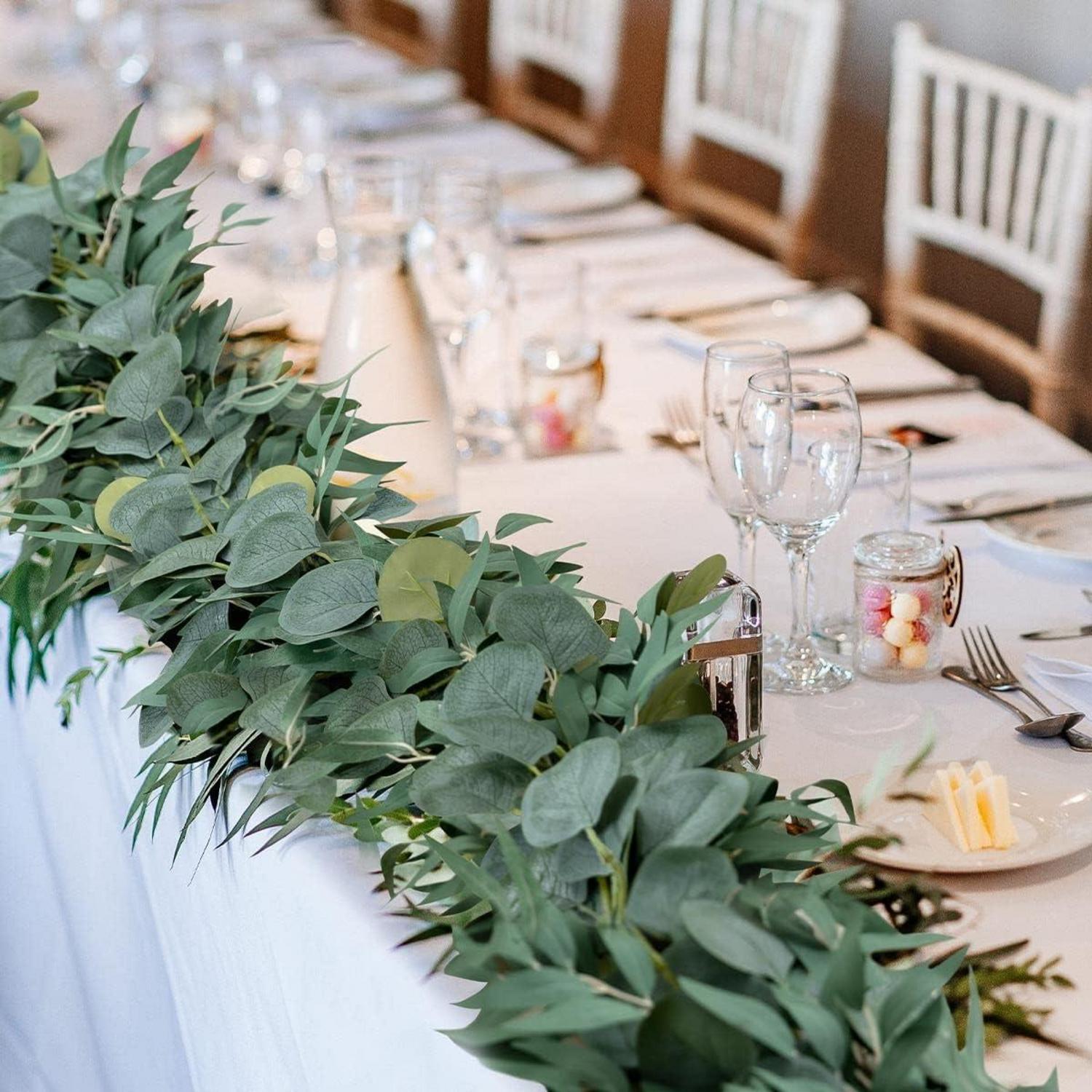 Künstliche Eukalyptus Weidenblatt Girlande Hochzeit Party Deko