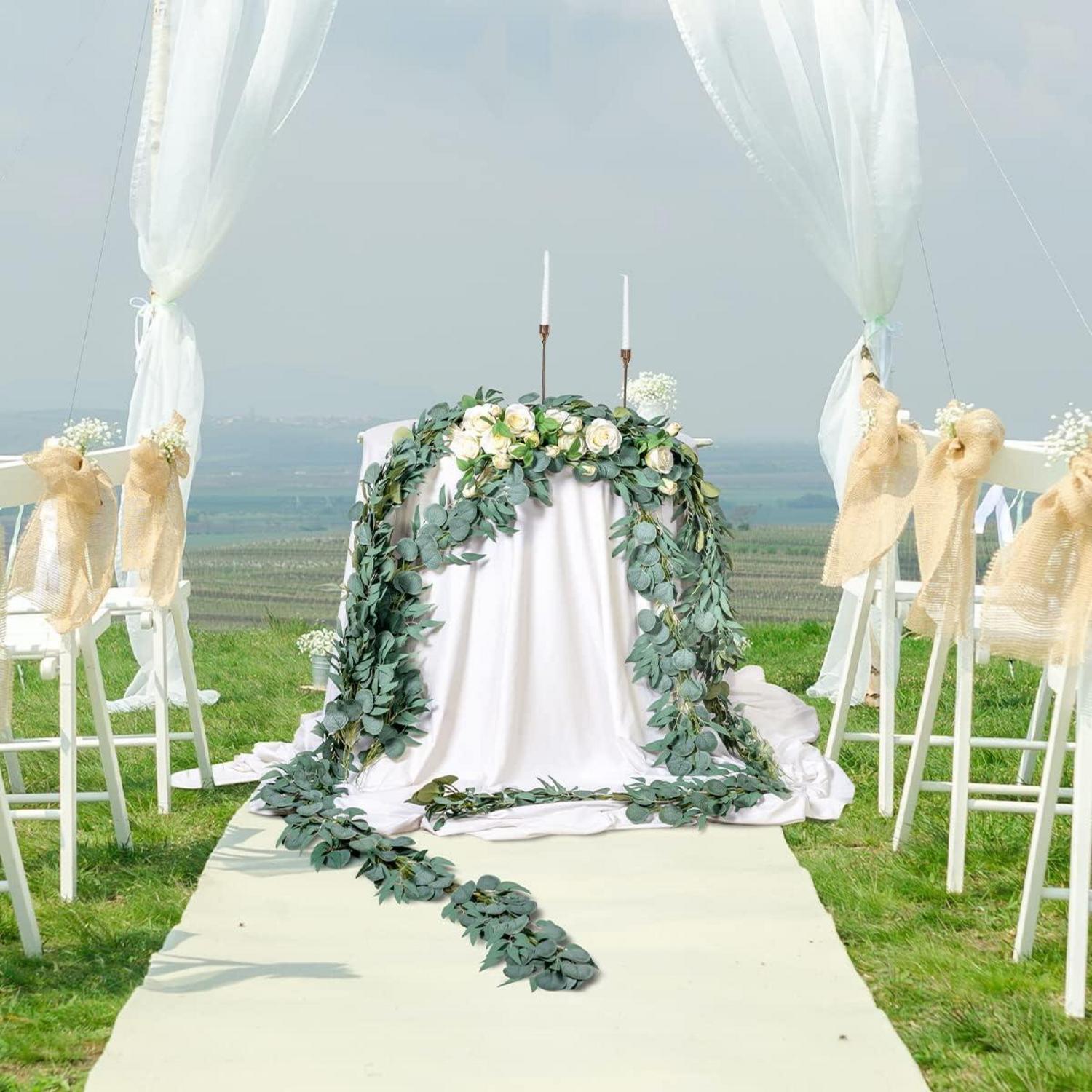 Künstliche Eukalyptus Girlanden Hochzeit Dekoration 2er Pack