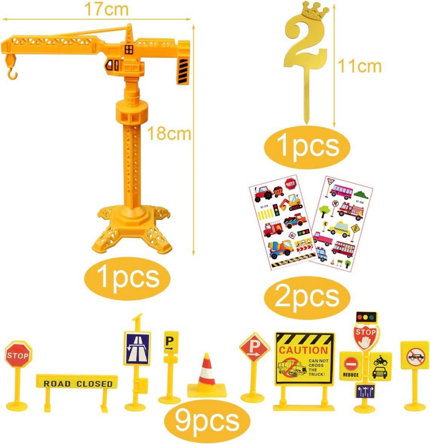 Tortendeko Bagger Baustelle 2 Jahre Happy Birthday Set
