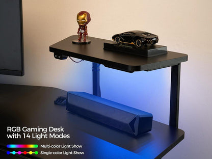 Ergonomischer Gaming Tisch LED 182x76cm mit Monitorständern