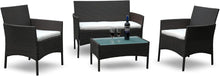 Polyrattan Gartenmöbel Set für 4 Personen mit Tisch und
