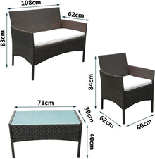 Yakimz Polyrattan Gartenmöbel Set, 7-teilig, Braun