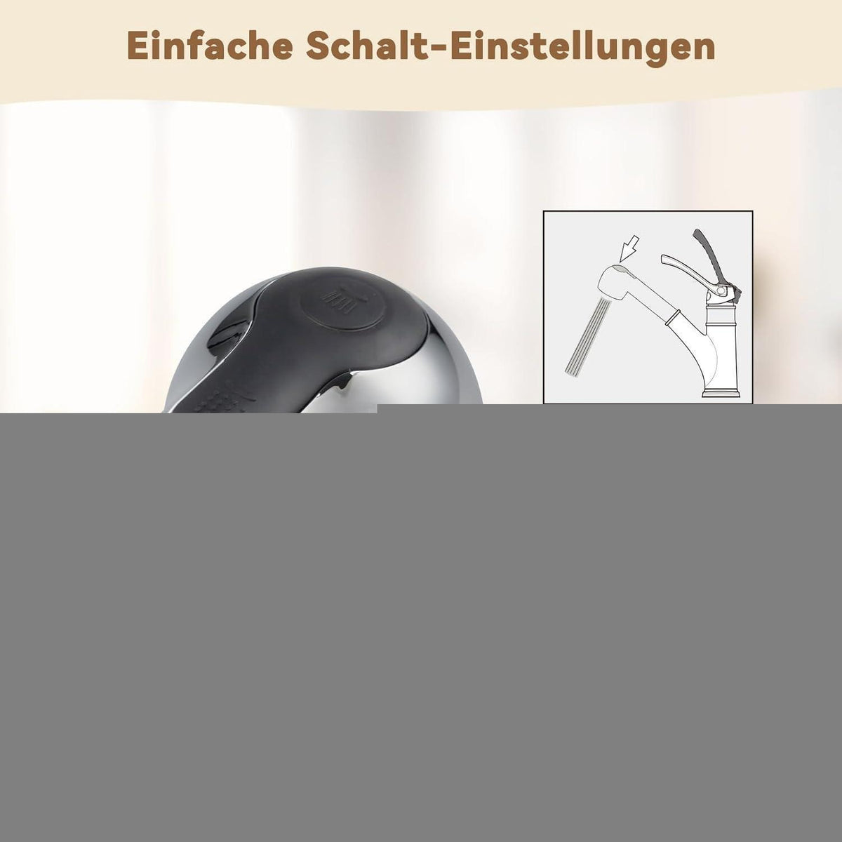 Ausziehbarer Küchenbrausekopf mit 2 Modi – Chrom
