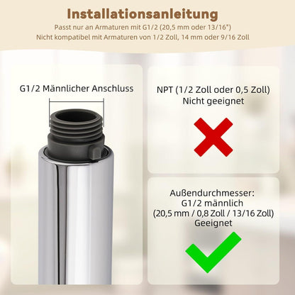 Ausziehbarer Küchenbrausekopf mit 2 Modi – Chrom