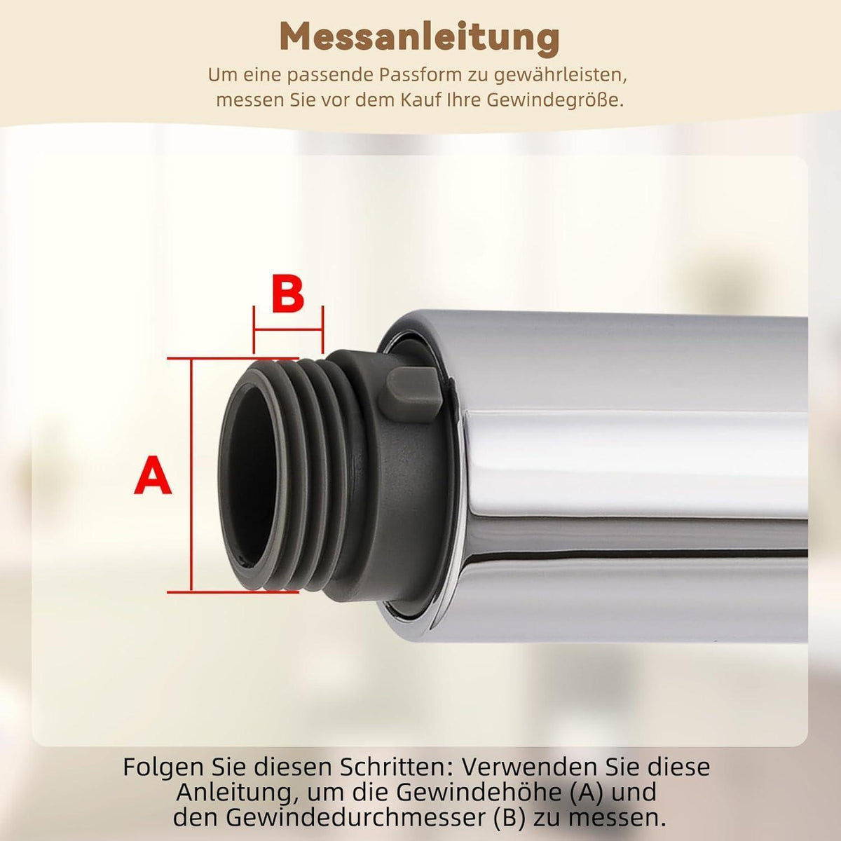 Ausziehbarer Küchenbrausekopf mit 2 Modi – Chrom