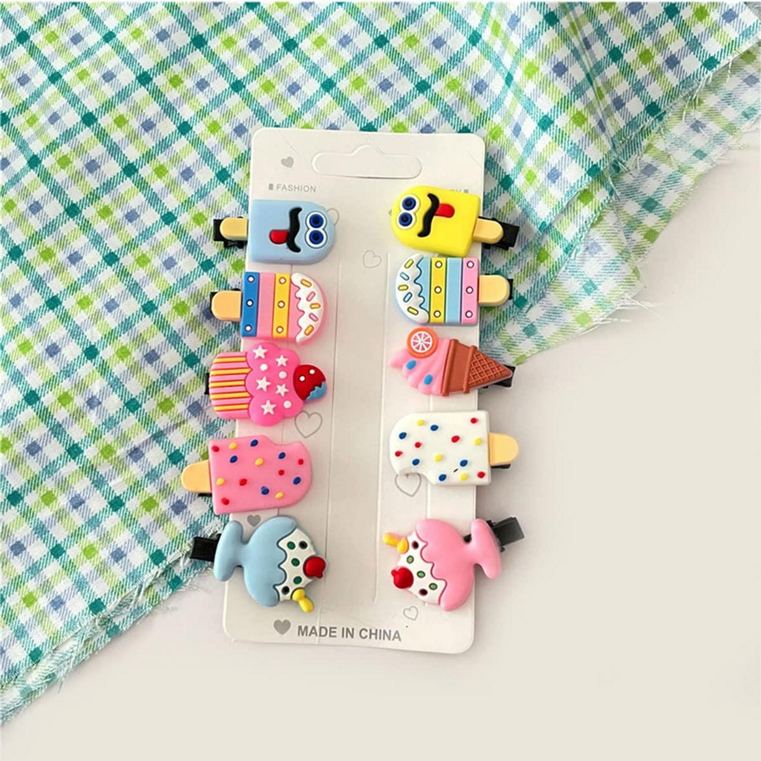 20er Set Kinder Haarspangen Eiscreme Mini Clips Haarschmuck