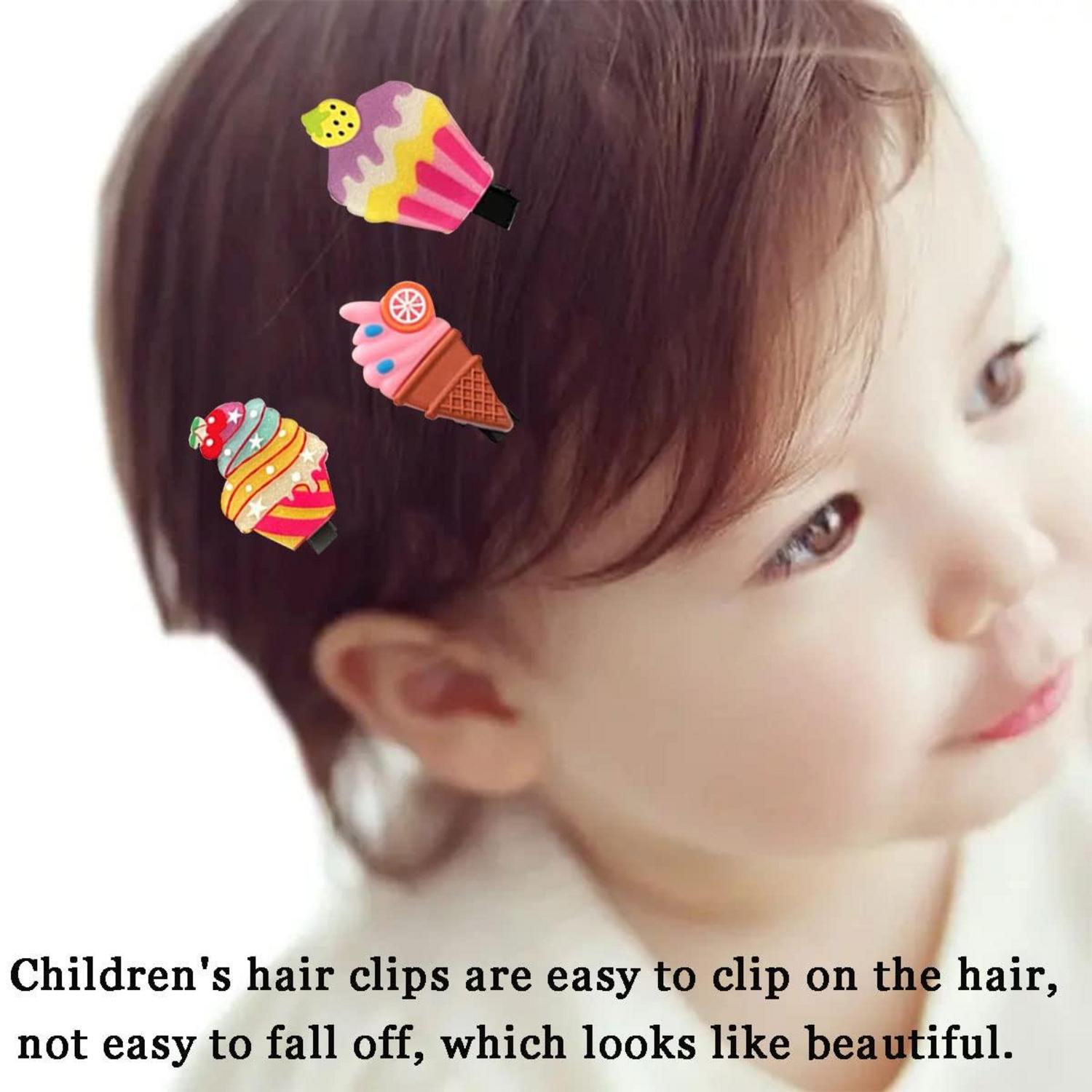 20 Stück Haarspangen Kinder Set Eiscreme Haarnadel Clips Haarschmuck