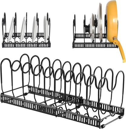 Erweiterbarer Pfannen- und Deckel-Organizer Schwarz 10