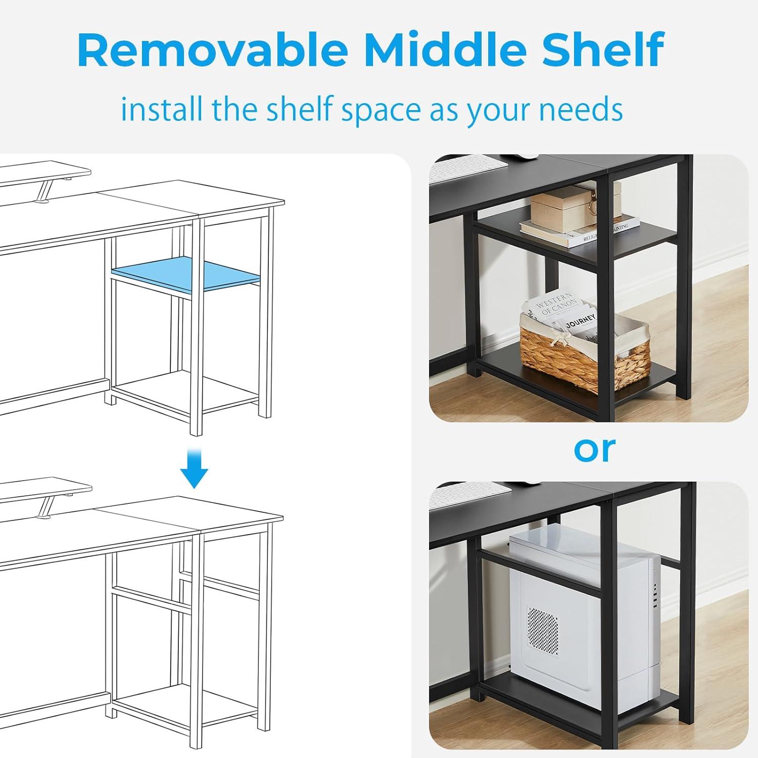 Schreibtisch mit Stauraum und Monitorständer für Home Office