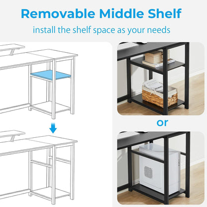Schreibtisch mit Stauraum und Monitorständer für Home Office
