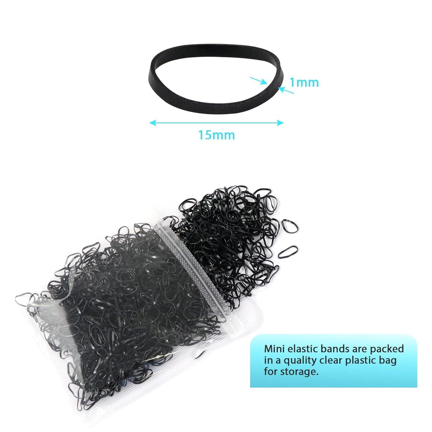 Mini Haargummis Schwarz 1100 Stück Mädchen Kinder Zöpfen