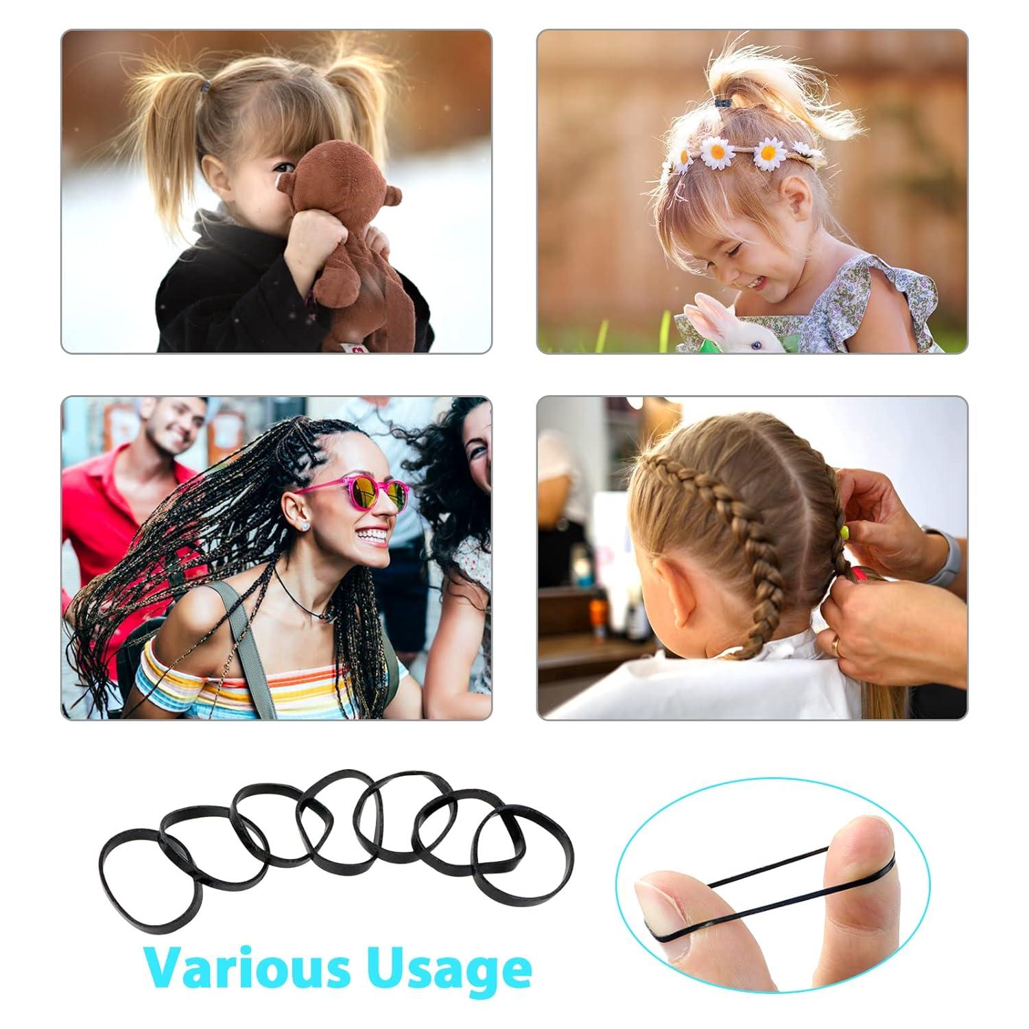 Mini Haargummis 1100 Stück Schwarz Elastische Haarbänder Mädchen Dreadlocks