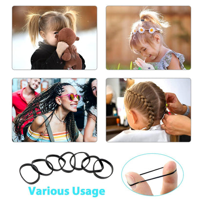 Mini Haargummis 1100 Stück Schwarz Elastische Haarbänder Mädchen Dreadlocks