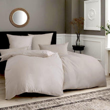Bettwäsche Set 6-teilig Beige Mikrofaser 135x200 cm Weich & bügelfrei