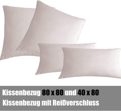 Bettwäsche Beige 135x200 6tlg. Mikrofaser Weich Bügelfrei