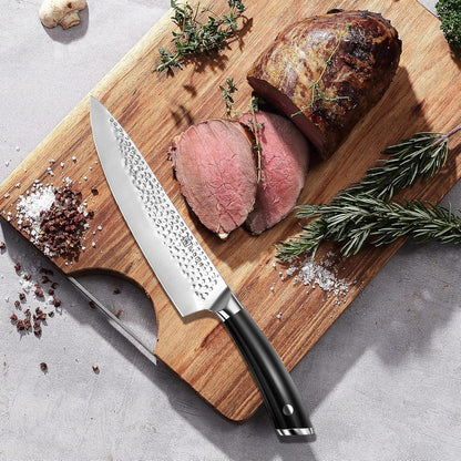 PAUDIN Messerblock Set 7-tlg Carbon Edelstahl Ultra scharfe Kochmesser