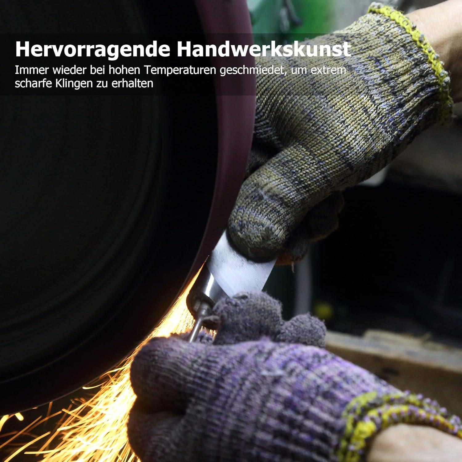 PAUDIN Profi Messerset aus Edelstahl 3-tlg Set, Extra Scharfe Küchenmesser 20 cm