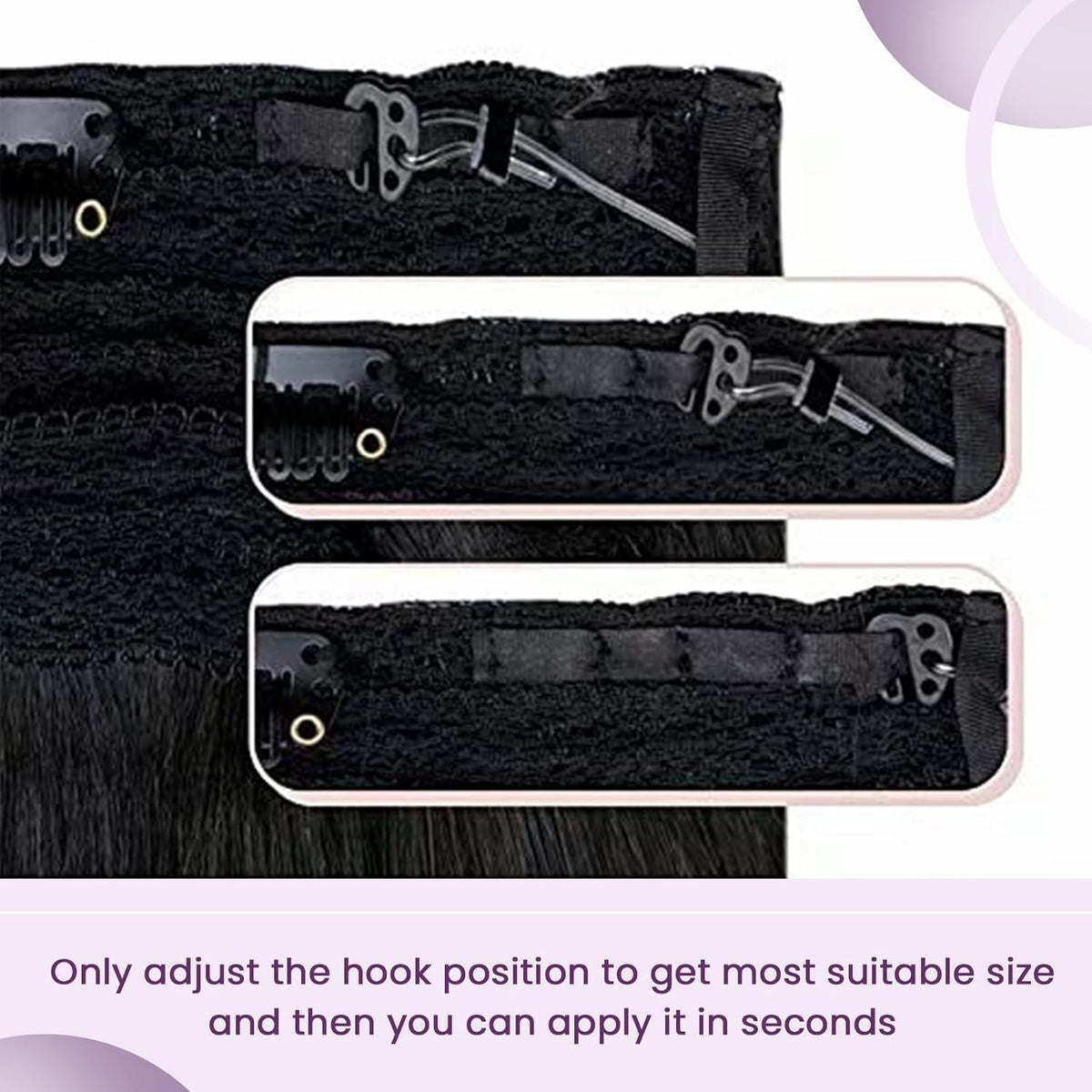 Dunkelbraune Echthaar-Draht Extensions - 50cm, 100g