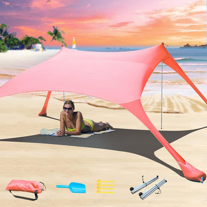 Strandzelt Sonnenschutz LSF 50+ Outdoor-Baldachin mit 2 Stangen