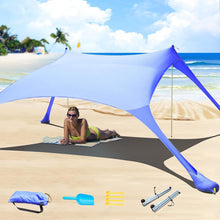 Strandzelt Pop-Up 2x2.1m LSF 50 Lycra Sonnenschutz Anti-Wind