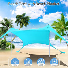 Strandzelt Pop-Up 2x2.1 m LSF 50 Lycra Sonnenschutz