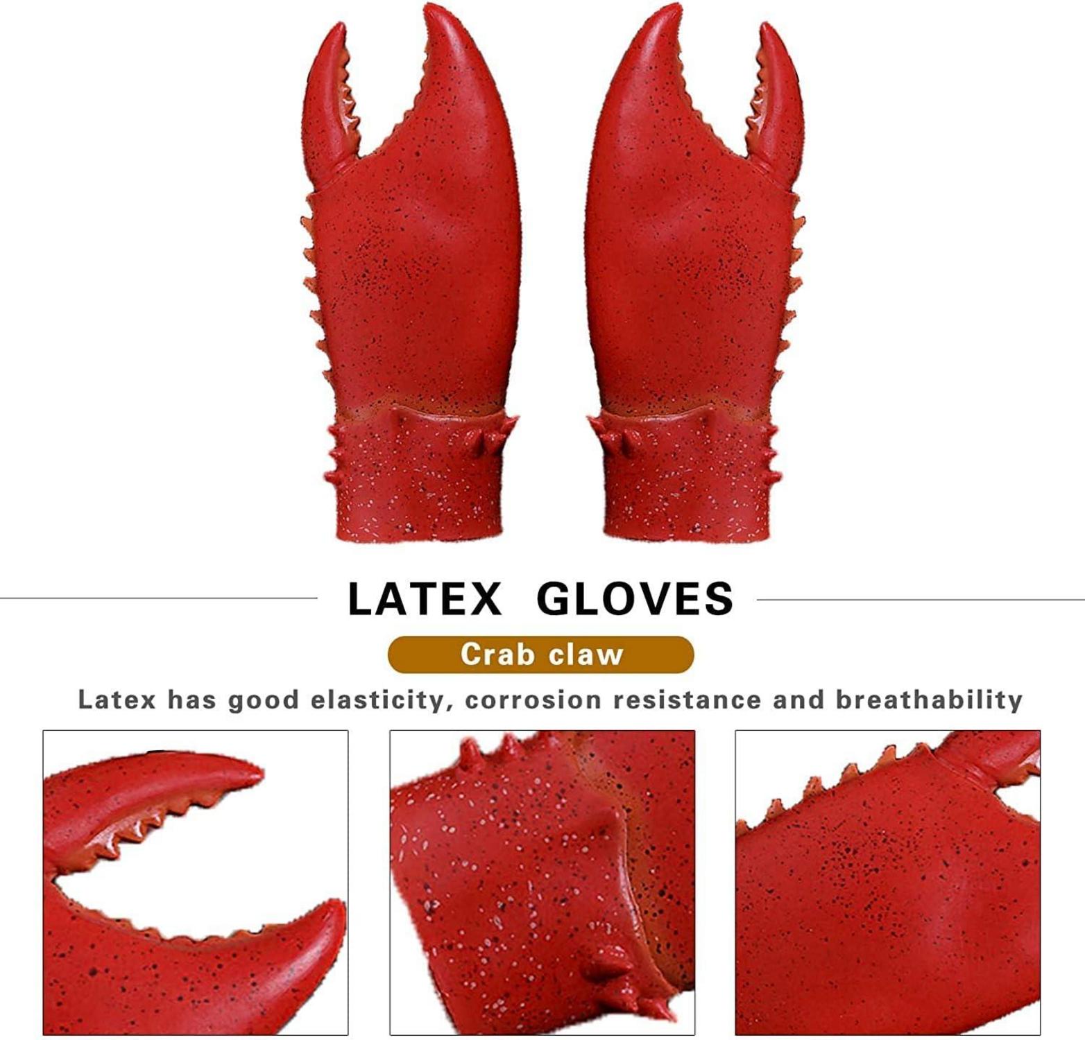 Latex Krabben Krallen Handschuhe Hummer Tier Halloween