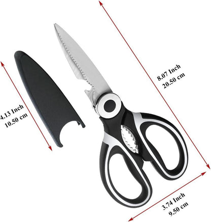 Kyraton Küchenschere 2er Set Edelstahl Kochschere mit Deckel