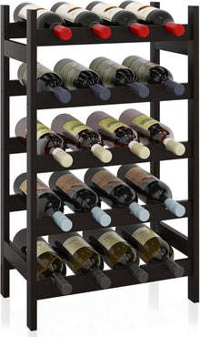 Weinregal Bambus 20 Flaschen Display 5-stöckig Lagerregal Küche Bar