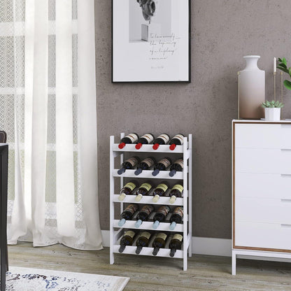 Bambus Weinregal 20 Flaschen 5-stöckiges Display für Küche Bar
