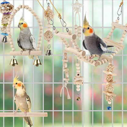 Vogelspielzeug Set für Wellensittiche, Sittiche, Papageien